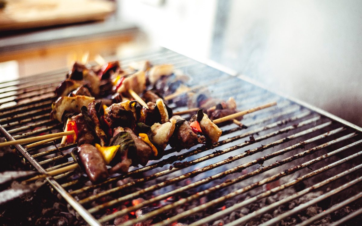 shish kebab on the grill