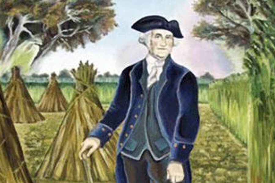 George Washington in hemp field