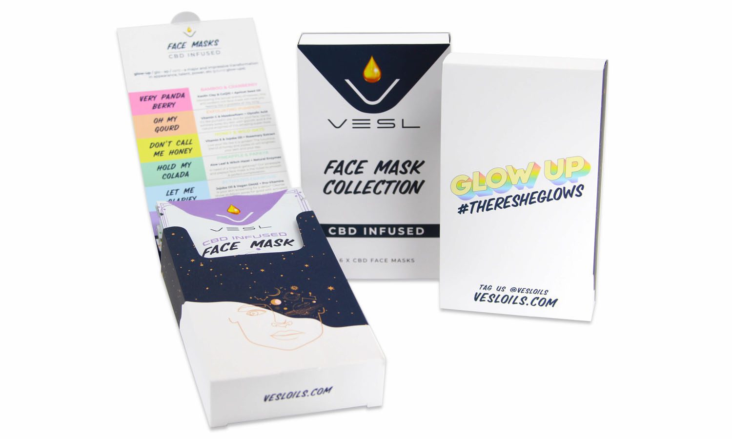 facemasks-bunble Vesl Oils product. Face masks collection