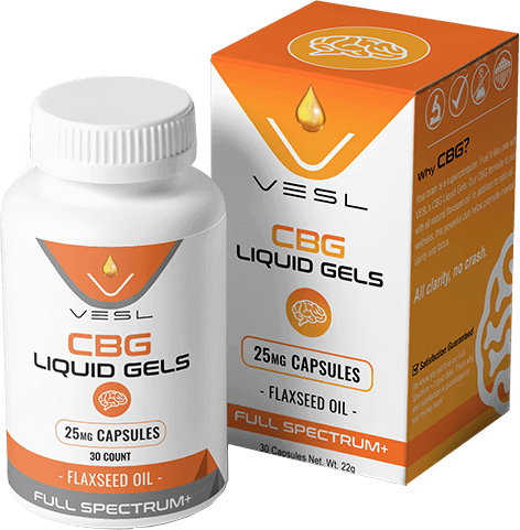 CBG liquid gels Flaxseed Oil. Vesl Oils product