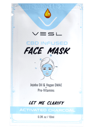 CBD infused face mask. Jojoba Oil and vegan DMAE + pro-vitamins. Activated charcoal