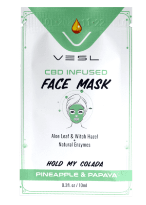 CBD infused face mask. Aloe leaf ad witch hazel + natural enzymes. Pineapple and papaya